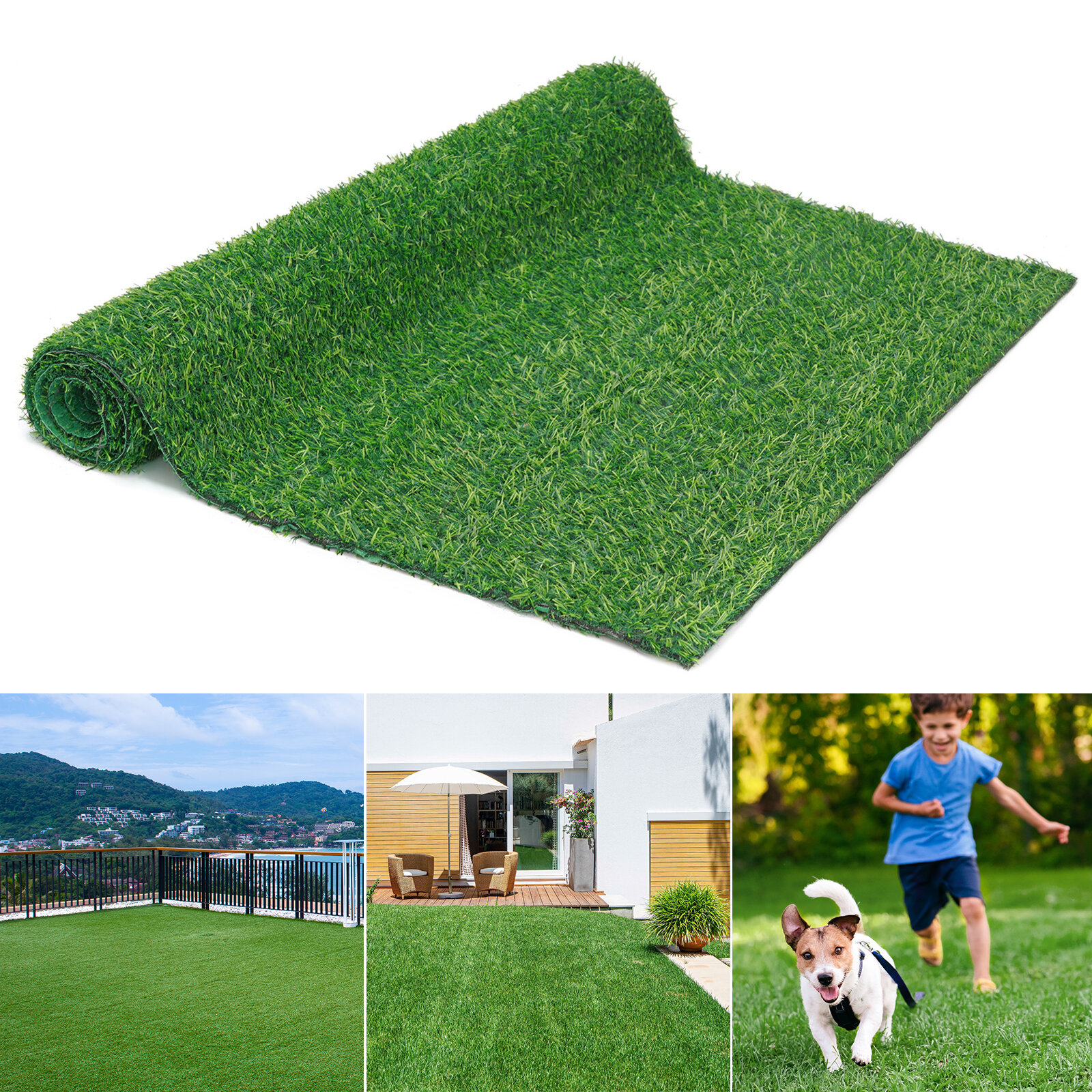 

Premium Quality UV Resistant Artificial Grass Mat 15mm Thick Fire Retardant PP+PE Material Easy Clean Cut to Fit Indoor