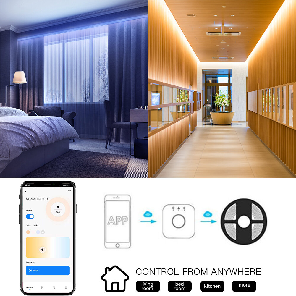 

MoesHouseZigBee Smart Dimmer Module Swtich RGB CCT for LED Strip Smart Life Tuya App Control with AlexaEcho Goolge Home