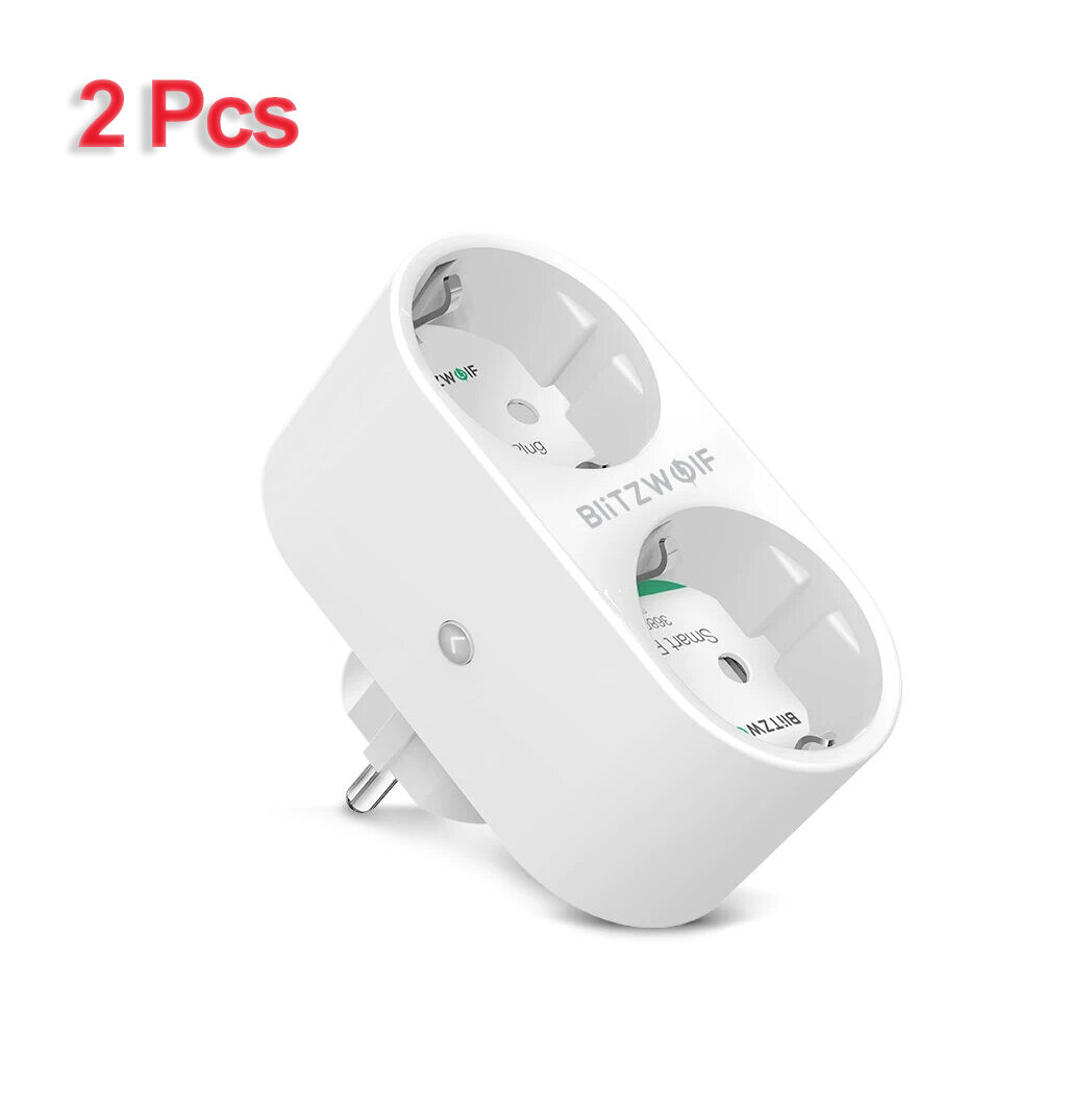 best price,2x,blitzwolf,bw,shp7,16a,double,smart,wifi,socket,coupon,price,discount