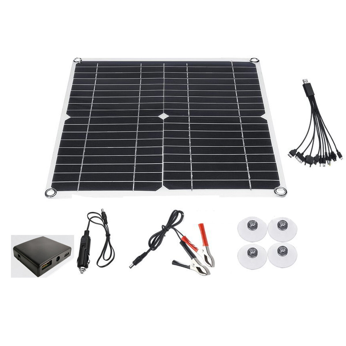 

80W 12V Monocrystalline Solar Panel Charge Controller W/ Dual USB for Camping
