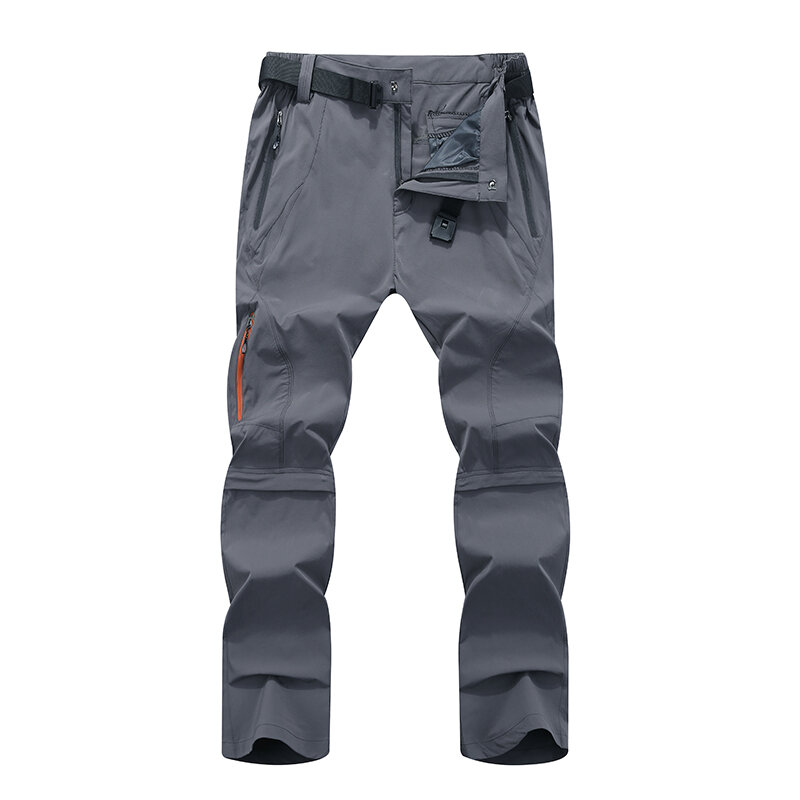 Mens Outdooors Elastic Detachable Waterproof Pants Quick Drying Breathable Climbing Trouser