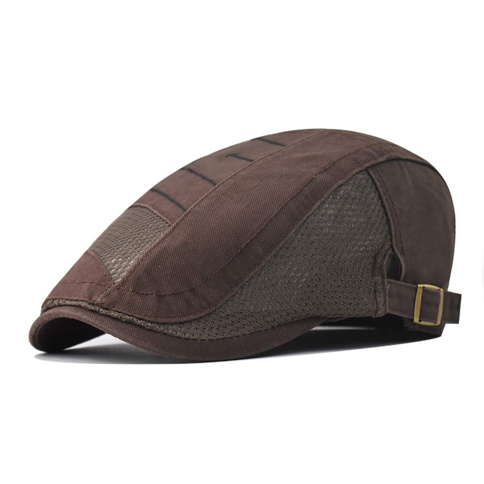 Menico Men's Cotton Mesh Breathable Shade Short Brim Casual Retro Edgy Hat Beret Flat Cap