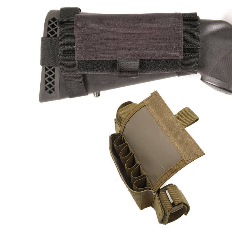 Ambidextrous 5 Yuvarlak Taktik Buttstock Av Tüfeği Kabuğu Bullet Kılıf Cephane Taşıyıcı Silah Aksesuarları