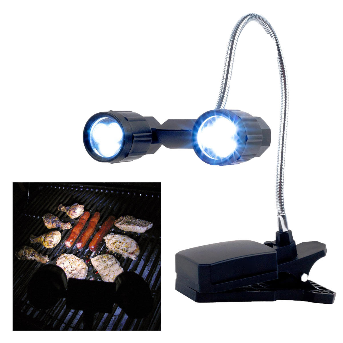 1W 6 LEDs Adjustable Barbeque Grill Light Yard Garden Outdoor BBQ Lantern Lamp