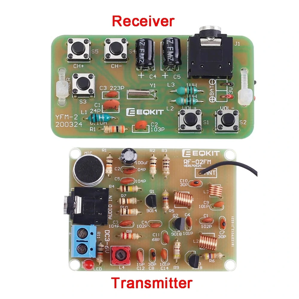 88 108MHz DIY Kit FM Radio Transmitter and Receiver Module Frequency Modulation Stereo Receiving PCB Circuit Board