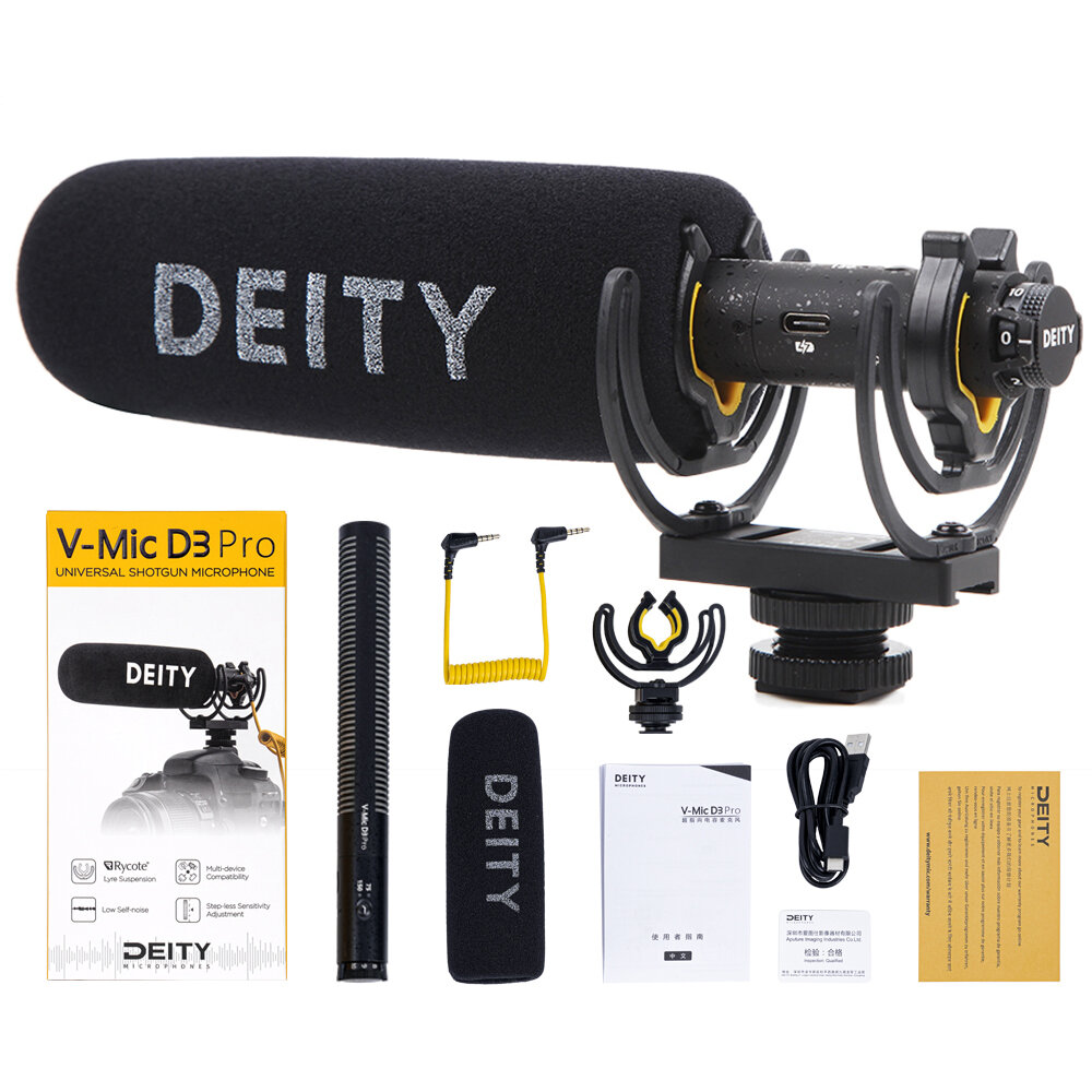 Aputure Deity V-Mic D3 Pro D3 Super-cardio?de directionele microfoon Polair patroon Vlogging Condens