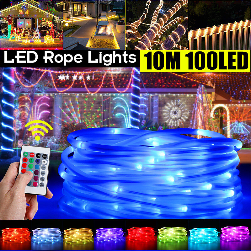 

5M 10M USB LED Tube Fairy String Light 24Keys IR Remote Control RGB Waterproof Holiday Lamp
