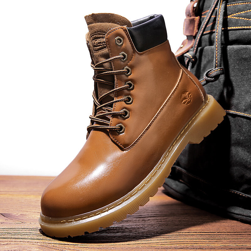 Men Non-slip Round Toe Short Casual Martin Boots Tooling Boots