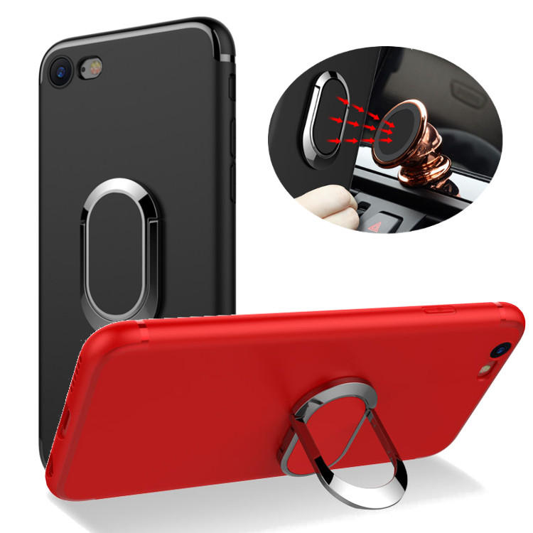 Bakeey??360???Verstelbare?Metalen Ring Kickstand Magnetische Frosted Soft TPU Case voor iPhone 6Plus