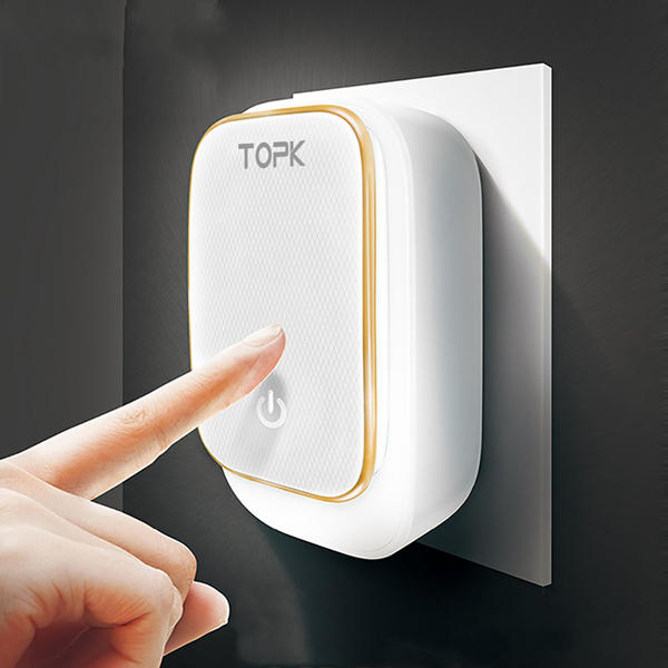 

TOPK 3.4A 3 Ports Auto-ID USB Travel Wall Charger Adapter With Touch LED Lamp US UK AU EU Plug
