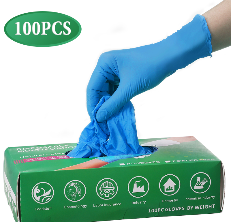 100 PCS Disposable Nitrile Gloves 22CM Lengthen One-off PVC Food Gloves Eco-friendly PE Gloves For Kitchen Garden