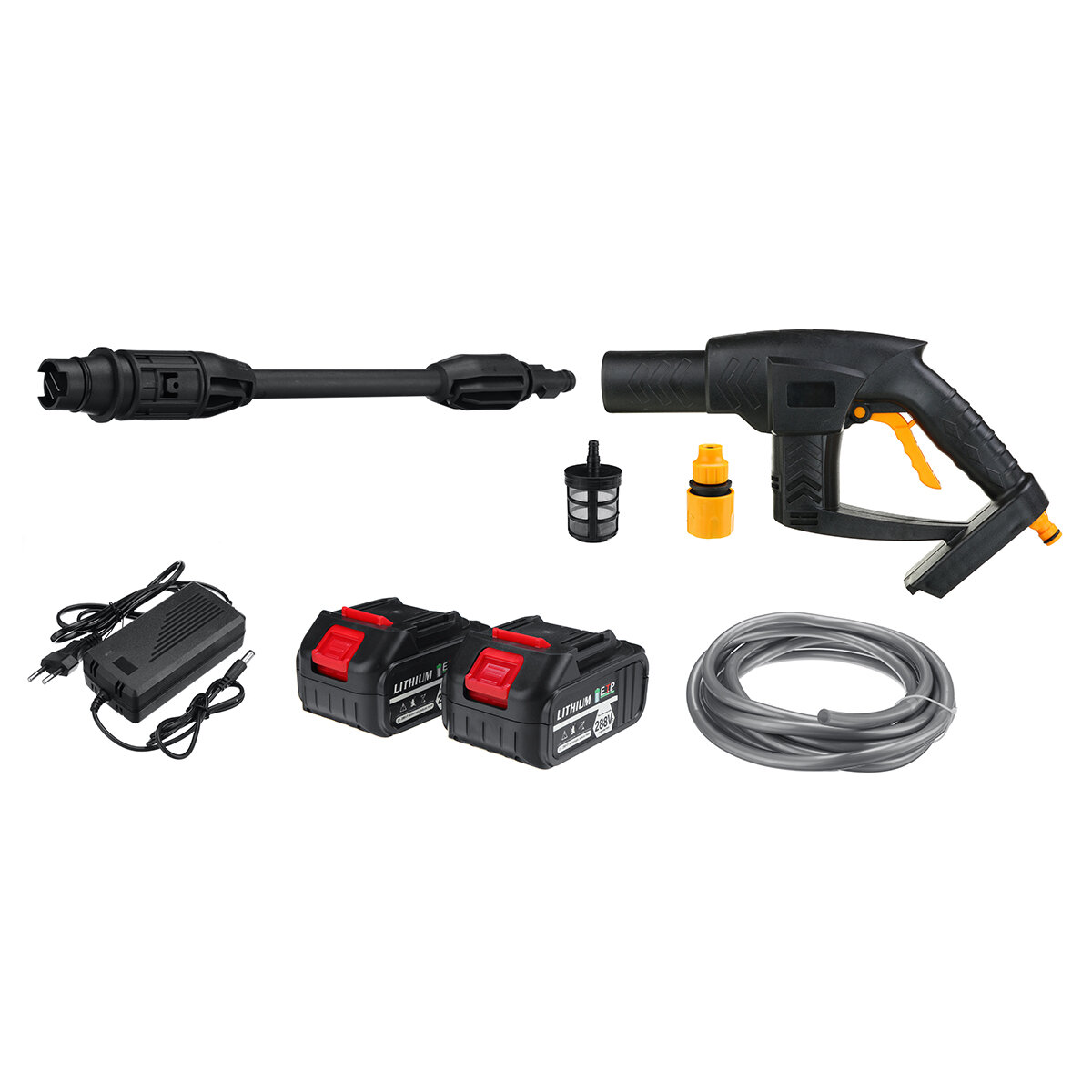 

21V Electric Pressure Washer Cordless Portable Handheld Car Washing Pressure Water Nozzle Cleaning Guns Kit W/ 2pcs 21V