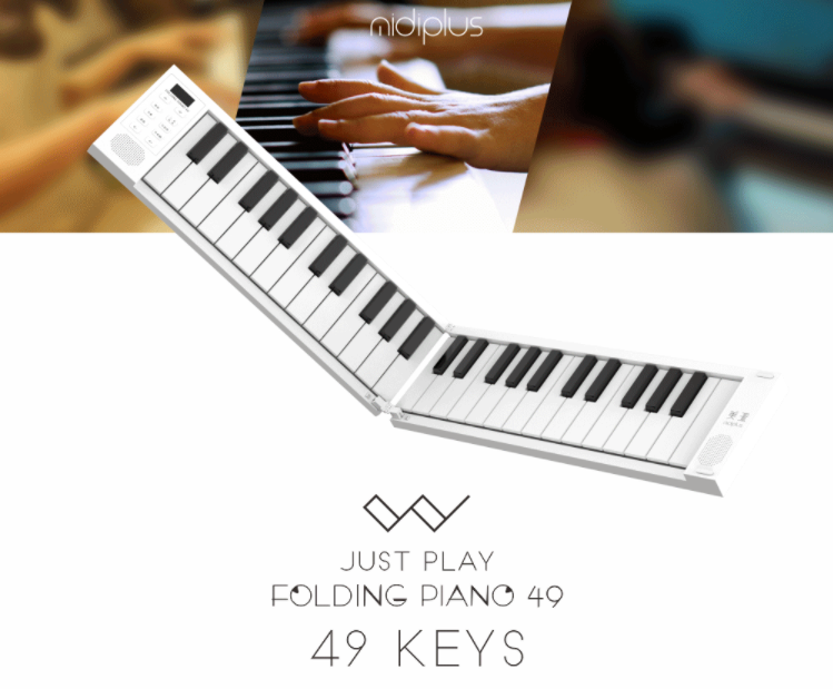 Midiplus 49 keys Portable Standard Keyboard Folding Piano Hand Roll Piano