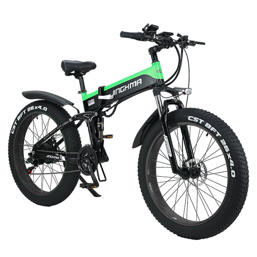 [EU DIRECT] JINGHMA R5 1000W 48V 12.8Ah*2 Double Batteries 26*4.0inch Electric Bicycle 100KM Mileage 180KG Payload Elect