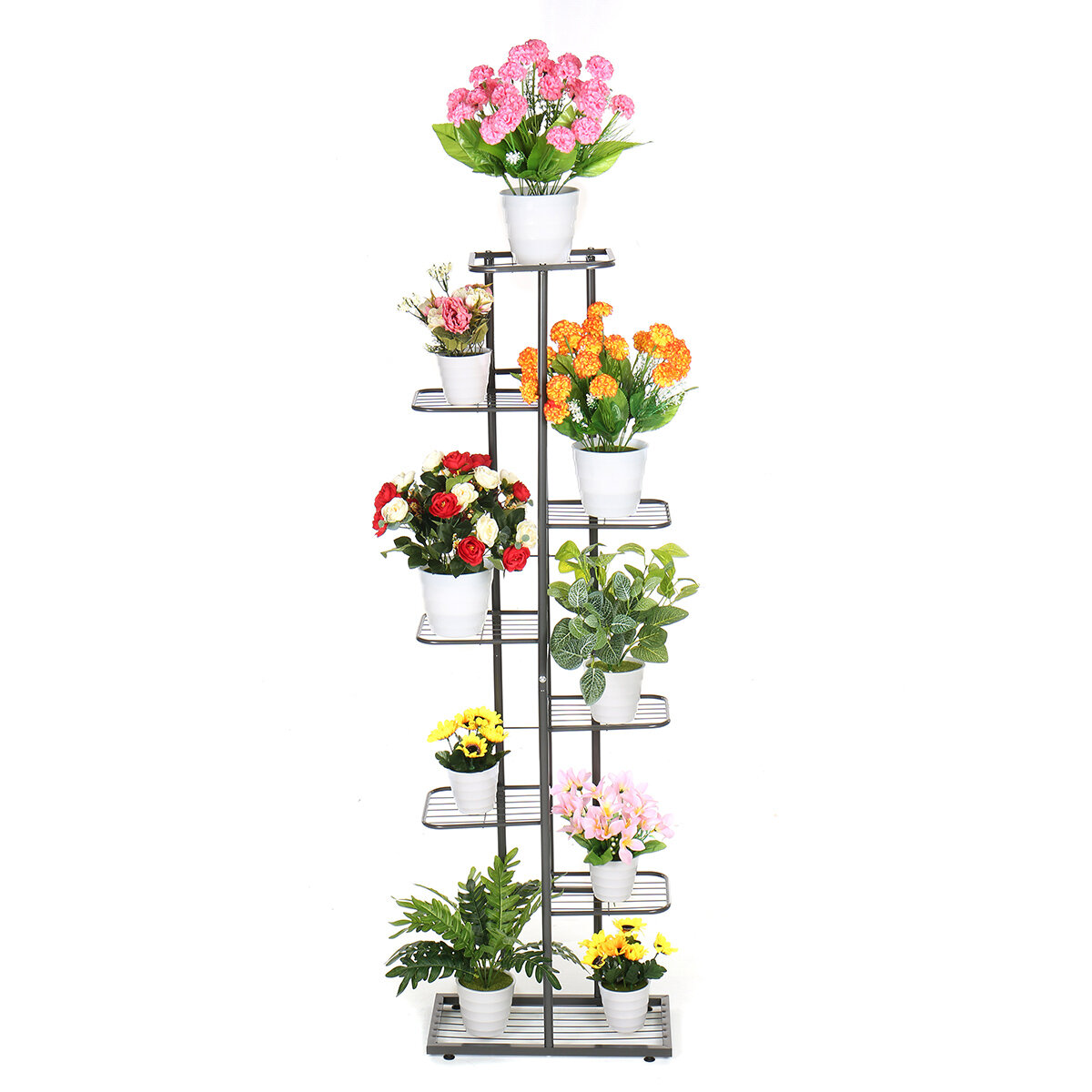 Multi-Layer Metal Plant Stand Flower Pot Organizer Shelf Decorations Display Rack Holder Bookshelf for Indoor Outdoor Pa
