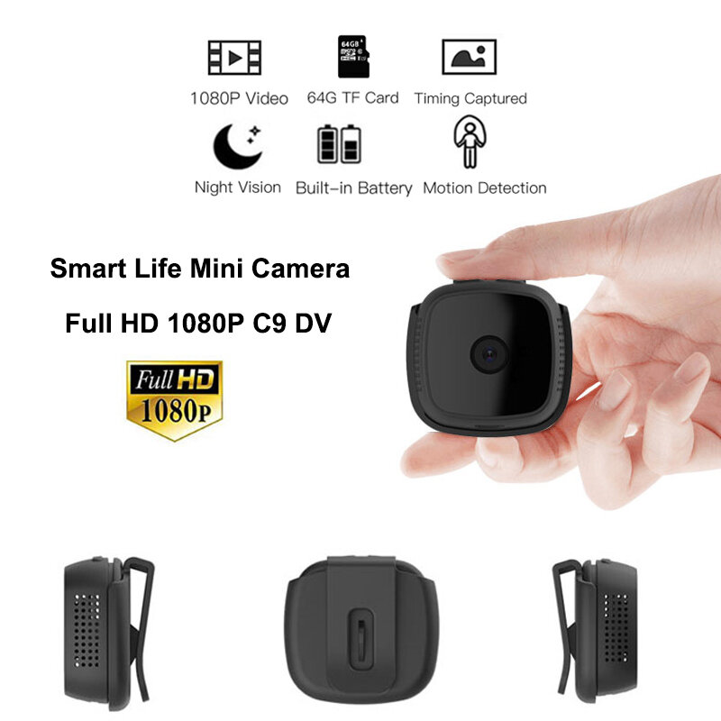 

Новейший C9 DV HD 1080P Маленький камера Инфракрасный датчик движения ночного видения Cam CamCorder Видеозапись Micros к