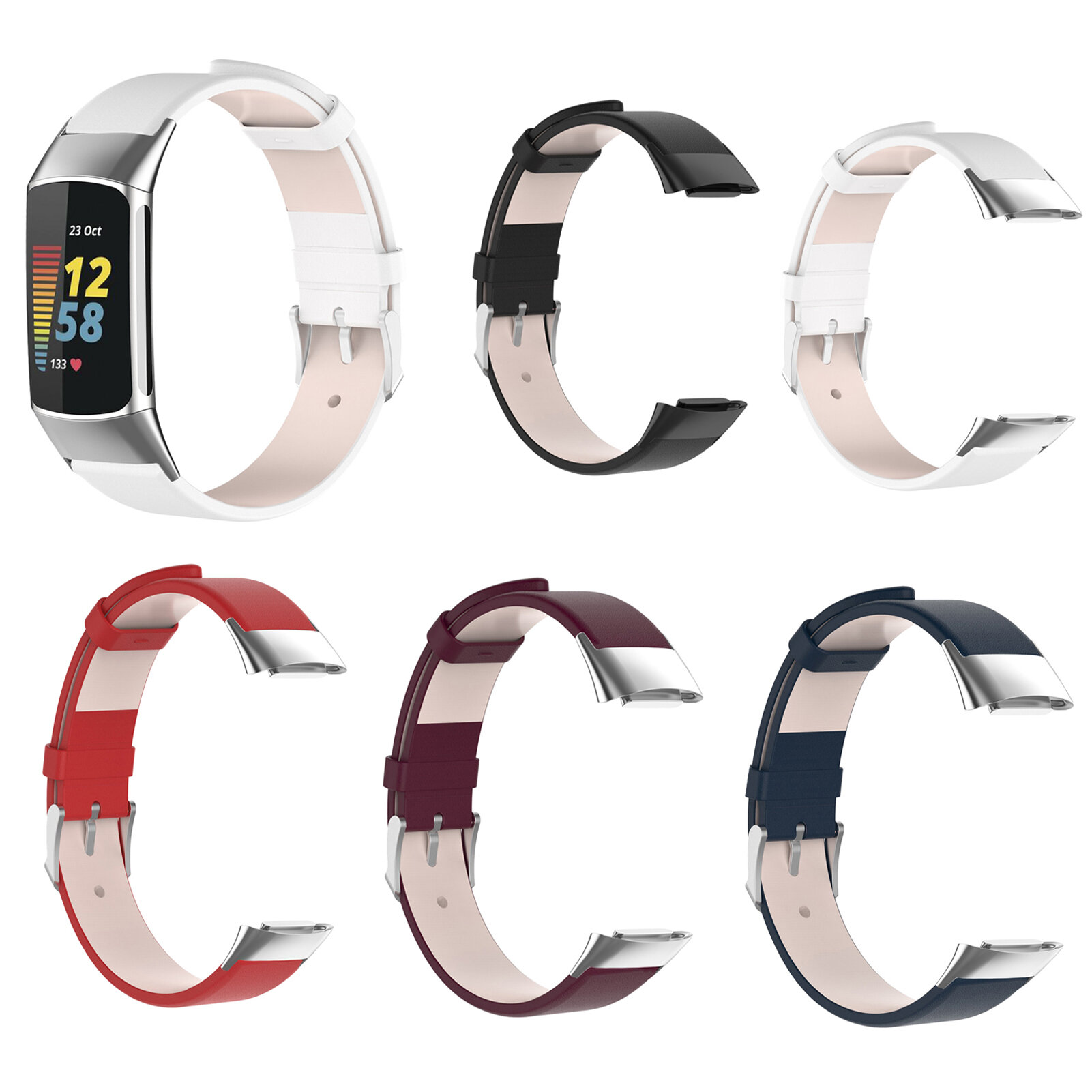 Bakeey Business Comfortabele lederen horlogeband vervanging voor Fitbit Charge 5 Smart Watch
