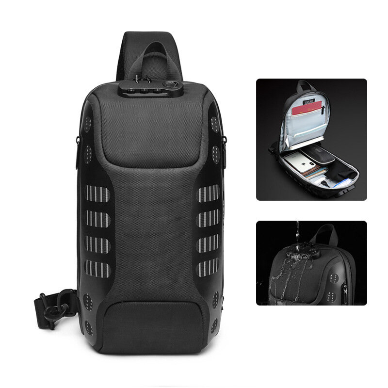 Водонепроницаемая сумка-рюкзак OZUKO с USB-портом, наушниками, антикражей и плечевым ремнем для путешествий и кемпинга
