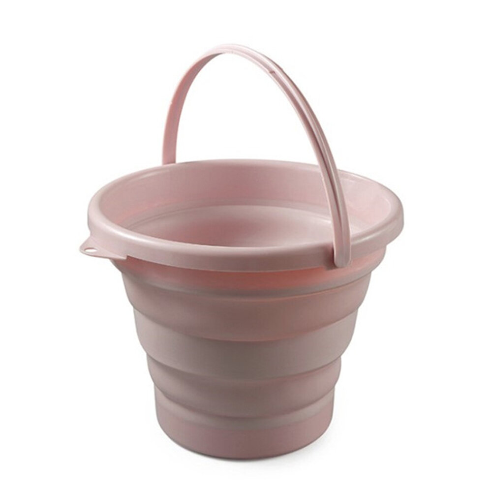 3/5/10L Pink Folding Bucket Silicone Retractable Portable BucketMulti-Function Outdoor Travel Home Painting Bucket Sup
