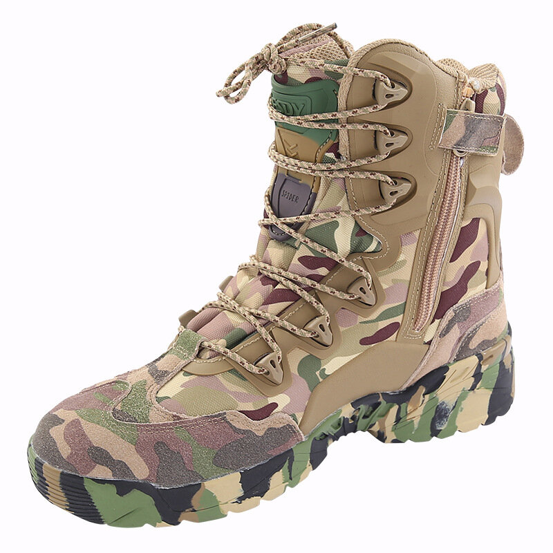 

ESDY Мужская тактическая зимняя армия Ботинки Пустынные ботинки На открытом воздухе Походная кожа Военный Combat Male