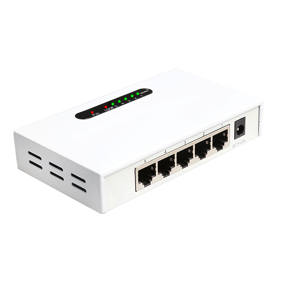 5-poorts Gigabit Ethernet Switch Netwerk Hub RJ45 1000M Switch Smart Network Splitter Geen Straling