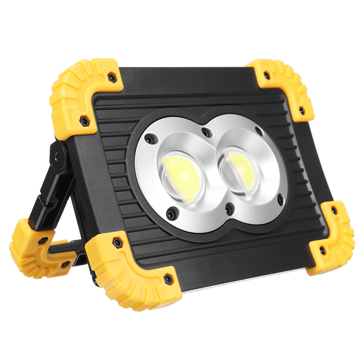مصباح عمل LED COB المحمول بقوة 20 وات مع USB للاستخدام في الهواء الطلق والتخييم وحالات الطوارئ.