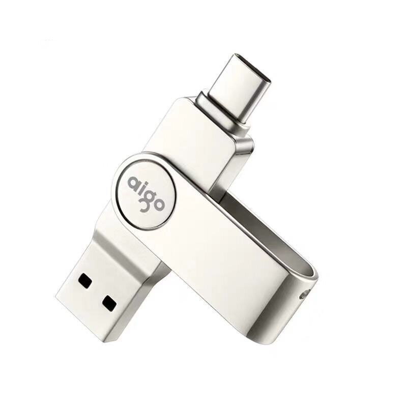 Aigo U356 256GB USB Flash Drive Type-C&USB3.1 Dual Metal Interface High Speed Pendrive Mini Portable Memory U Disk for P