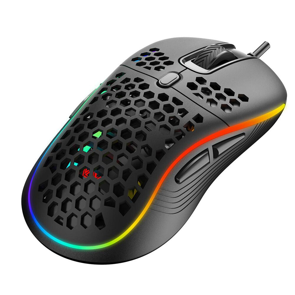 

GAMEDIAS M2 Wired Gaming Mouse Honeycomb Hollow RGB Game Mouse 7200DPI Ergonomic Lightweight Dustproof Gaming Mouse for