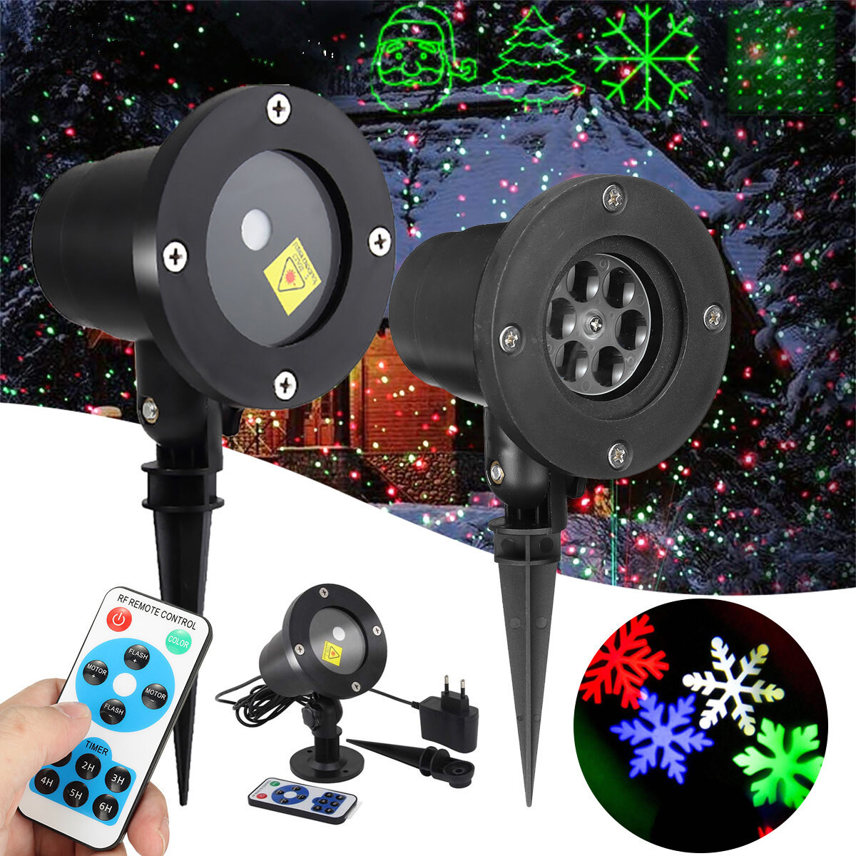 Christmas?Party?LED?Light?Full?Sky Star Laser Projector Rood Groene Laserlamp Voor Outdoor Tuin Gazo