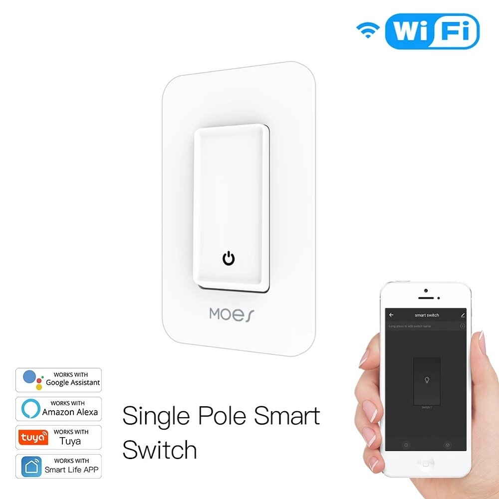 MoesHouse WiFi Smart Light Switch Control by Smart Life/Tuya APP Works with Alexa Google Home for Vo