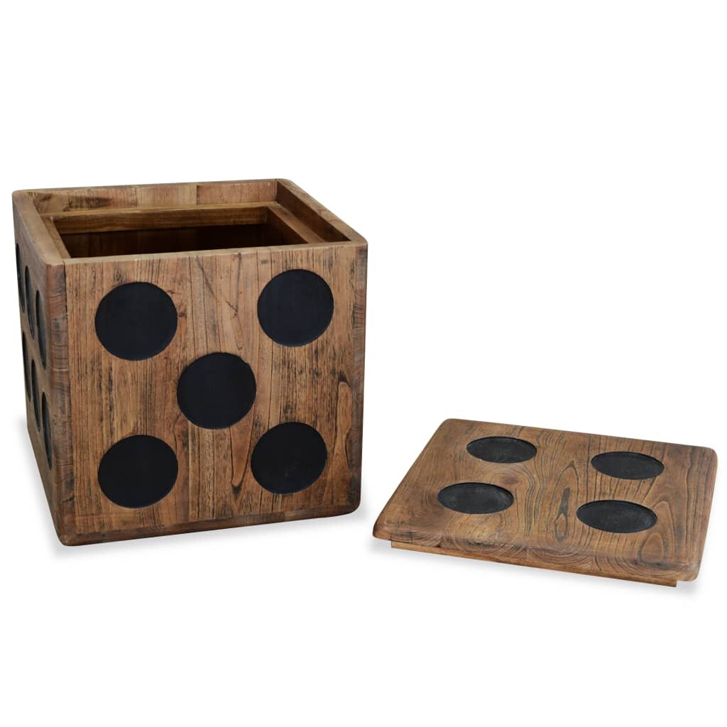 

Storage Box Mindi Wood 15.7"x15.7"x15.7" Dice Design