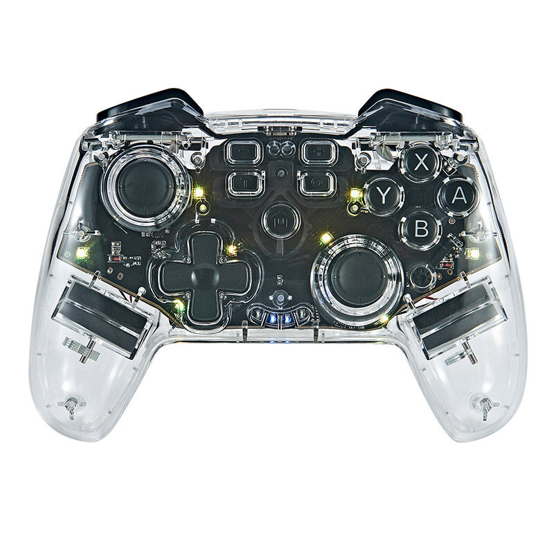 

Wireless bluetooth-compatible Transparent Game Controller for Nintendo Switch Pro Six-axis Gyroscope Dual Vibration Moto