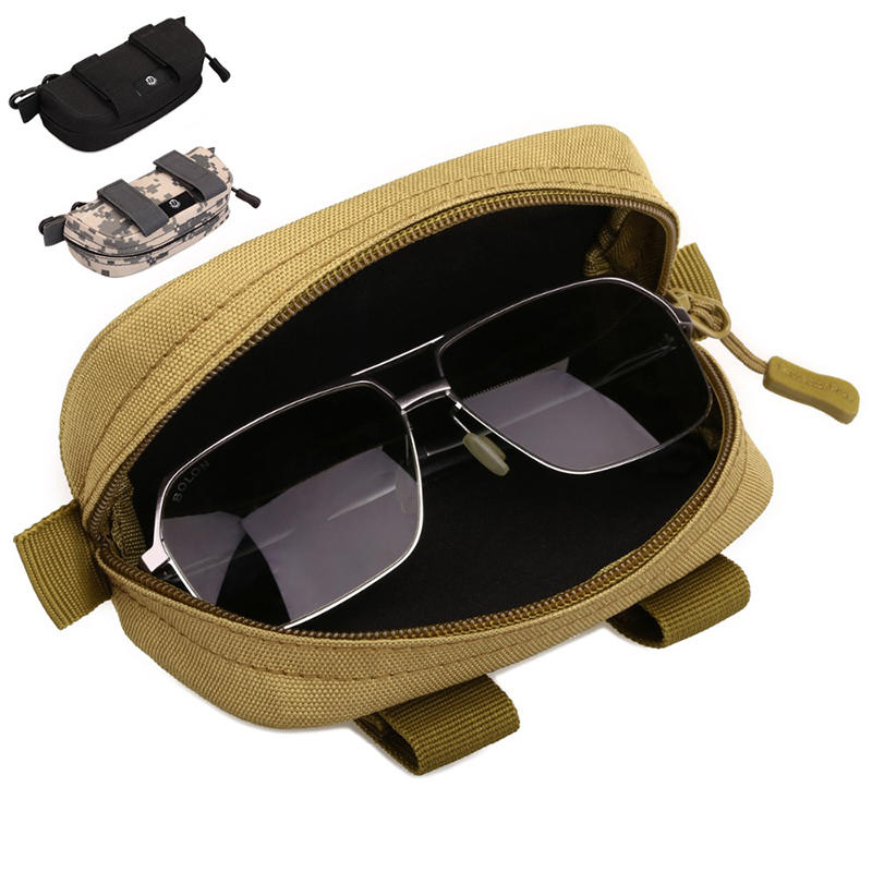 Gafas de camuflaje militar, bolsa táctica de almacenamiento mini Molle Pouch, paquete de cinturón de cadera y cintura de nylon