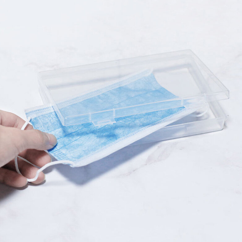 Transparant wegwerp gezichtsmasker Opbergdoos Kleine items Horlogebox Container Case