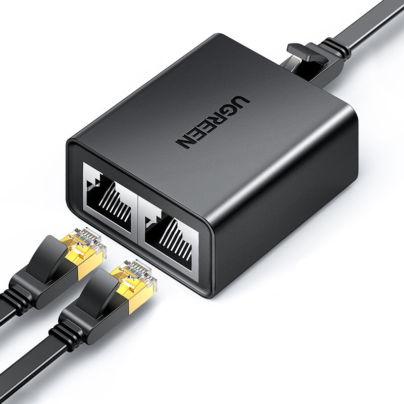 UGREEN CM210 1 to 2 RJ45 Splitter Ethernet Adapter Internet Network Cable Extender RJ45 Connector Coupler for PC TV Box