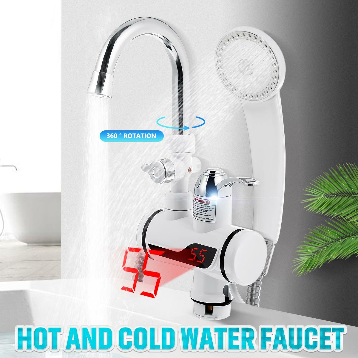 Στα 33.04 € από αποθήκη Κίνας | 3000W Hot And Cold Water Faucet Instant Heating Water Heater With Shower Head