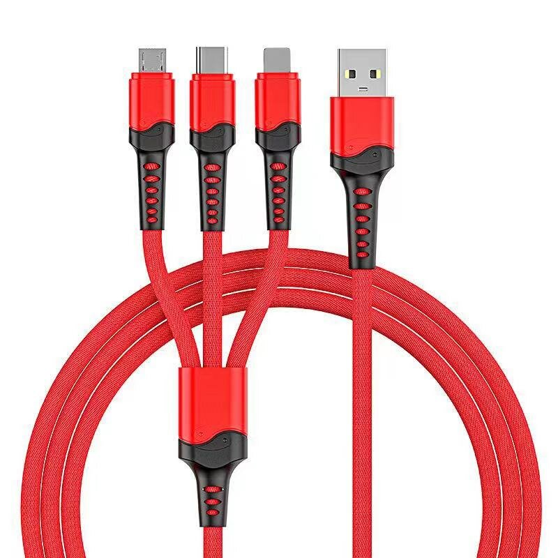 Bakeey 3-in-1 USB naar USB-C/Micro USB/Apple-poortkabel Snel opladen Datatransmissiekabel 1 m lang v