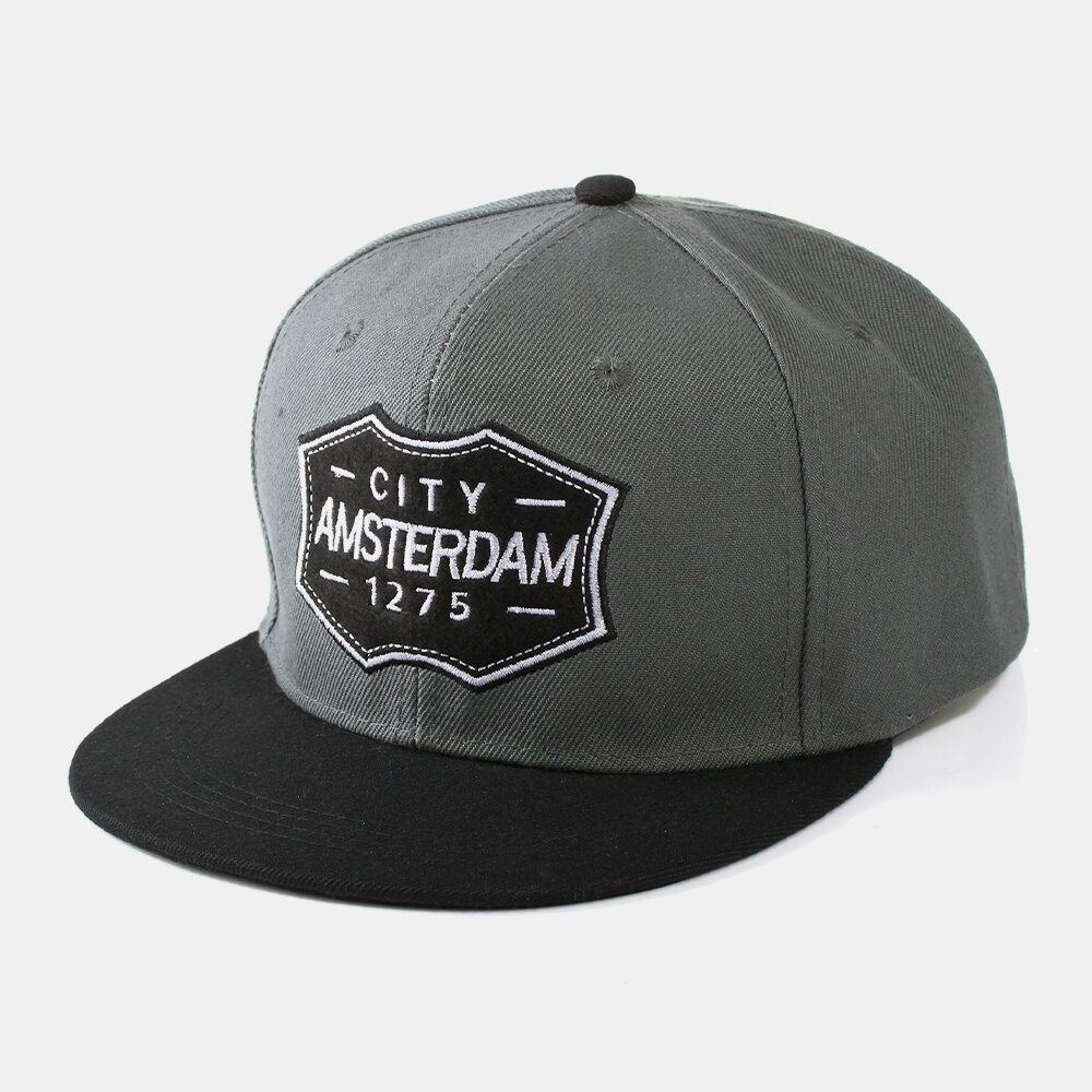 

Unisex Cotton Embroidery Logo Letter Hip-hop Style Flat Brim Baseball Hat Snapback Hat