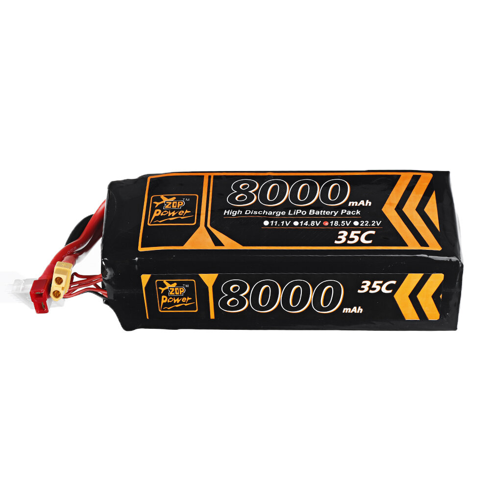 ZOP Power 18.5V 8000mAh 35C 5S Lipo-batterij T Deans XT60-stekker voor RC Car