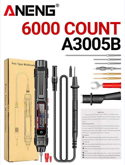 ANENG A3005B A3005BPro Digital Multimeter Smart Pen Tipo Testador multifuncional com Bateria Padrão/Alta Configuração De