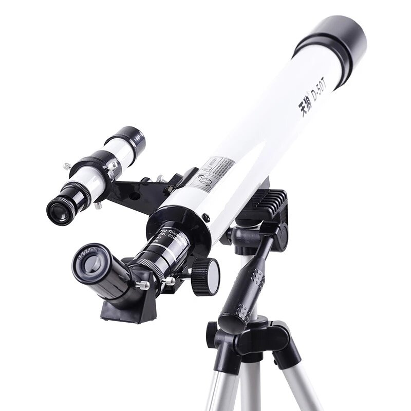 Рефракционный астрономический телескоп 125X с штативом для детей, монокуляр 360° для наблюдения за космосом