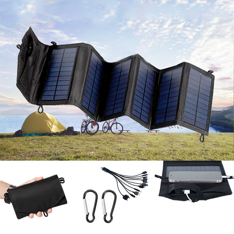 IPRee® 20W 5V Solarpanel USB Ladegerät Tragbarer Solarakku für Outdoor-Camping Handy RV-Ladung