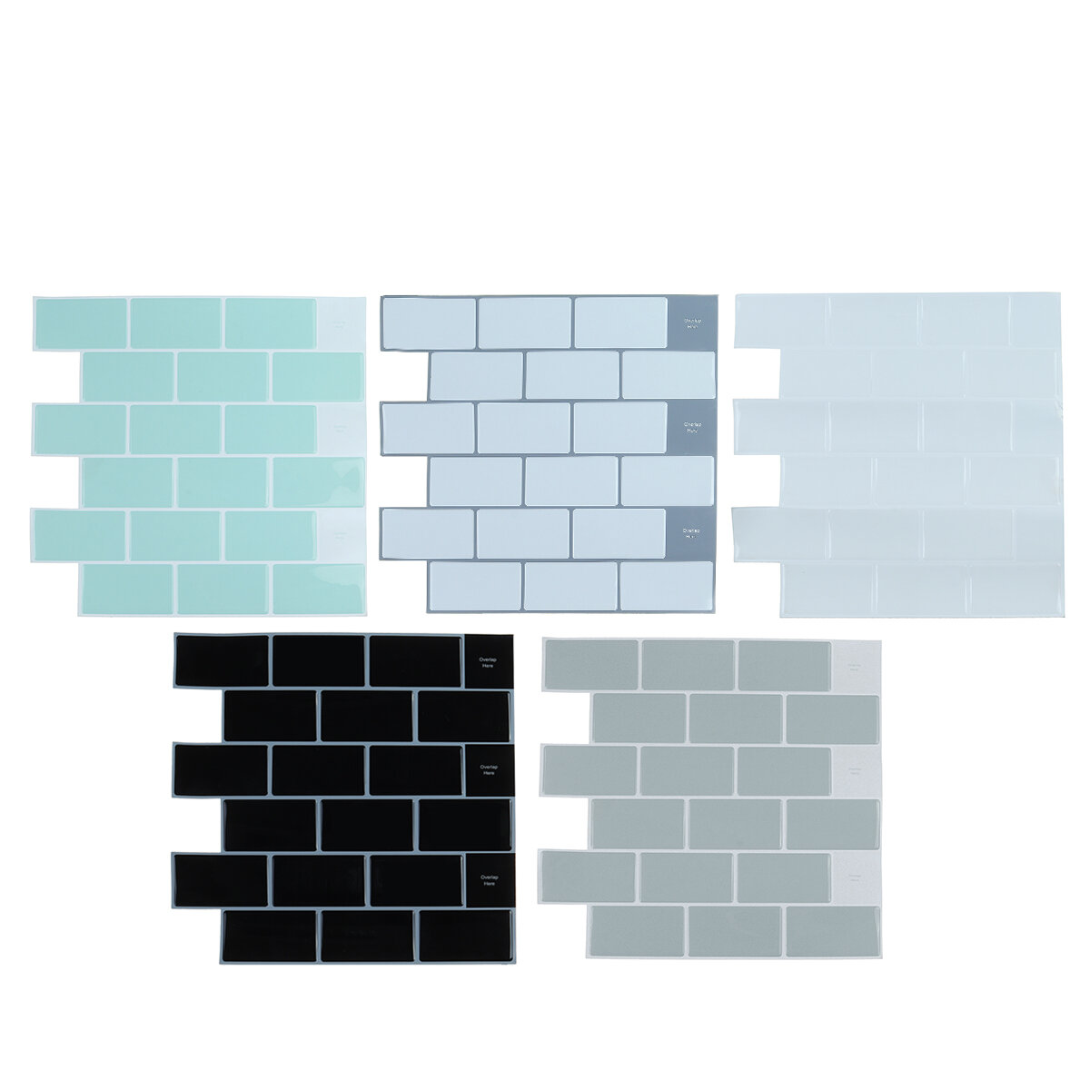3D Tile Brick Wall Sticker Modern Simple DIY Self-adhesive Waterproof Wall Decal Home Office Kitchen