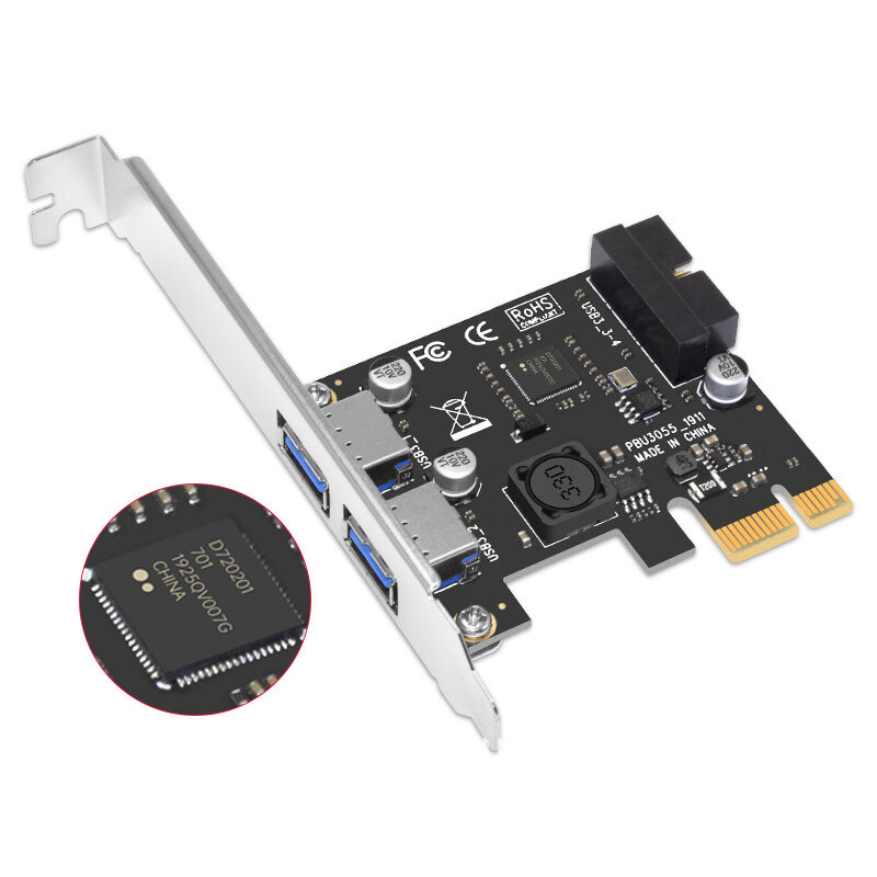 

Плата расширения SSU N14S PCI - E to USB 3.0 с передним 19/20-контактным интерфейсом для настольного компьютера