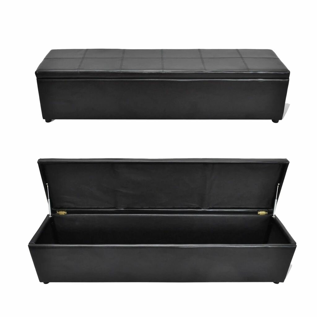 Black Storage Bench Large Size