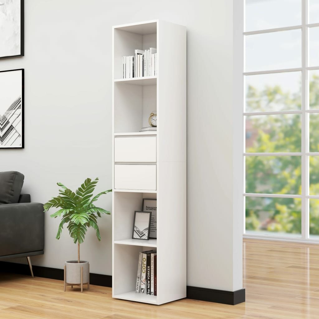 

Book Cabinet White 14.2"x11.8"x67.3" Chipboard