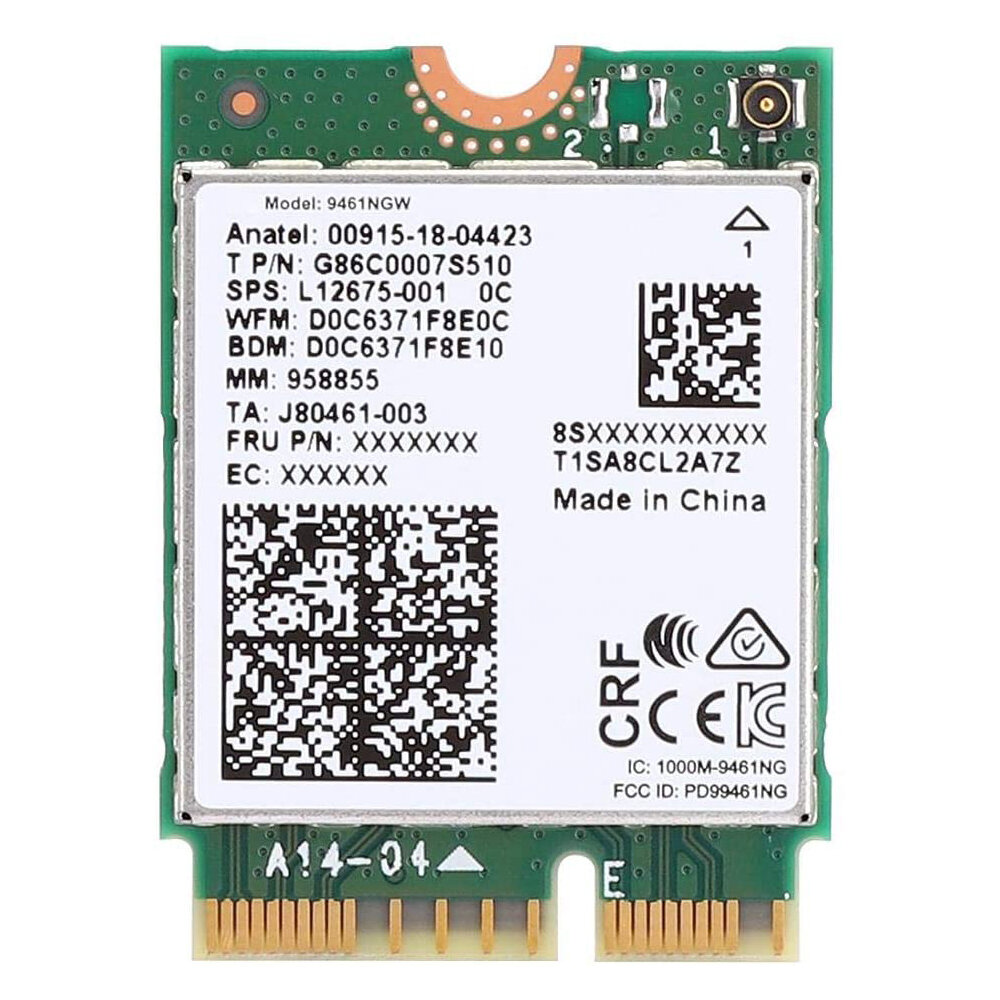 

WTXUP Intel9461NGW Dual Band WiFi Card 802.11 ac CNVI bluetooth 5.0 433Mbps Only for Window 10 64-bit