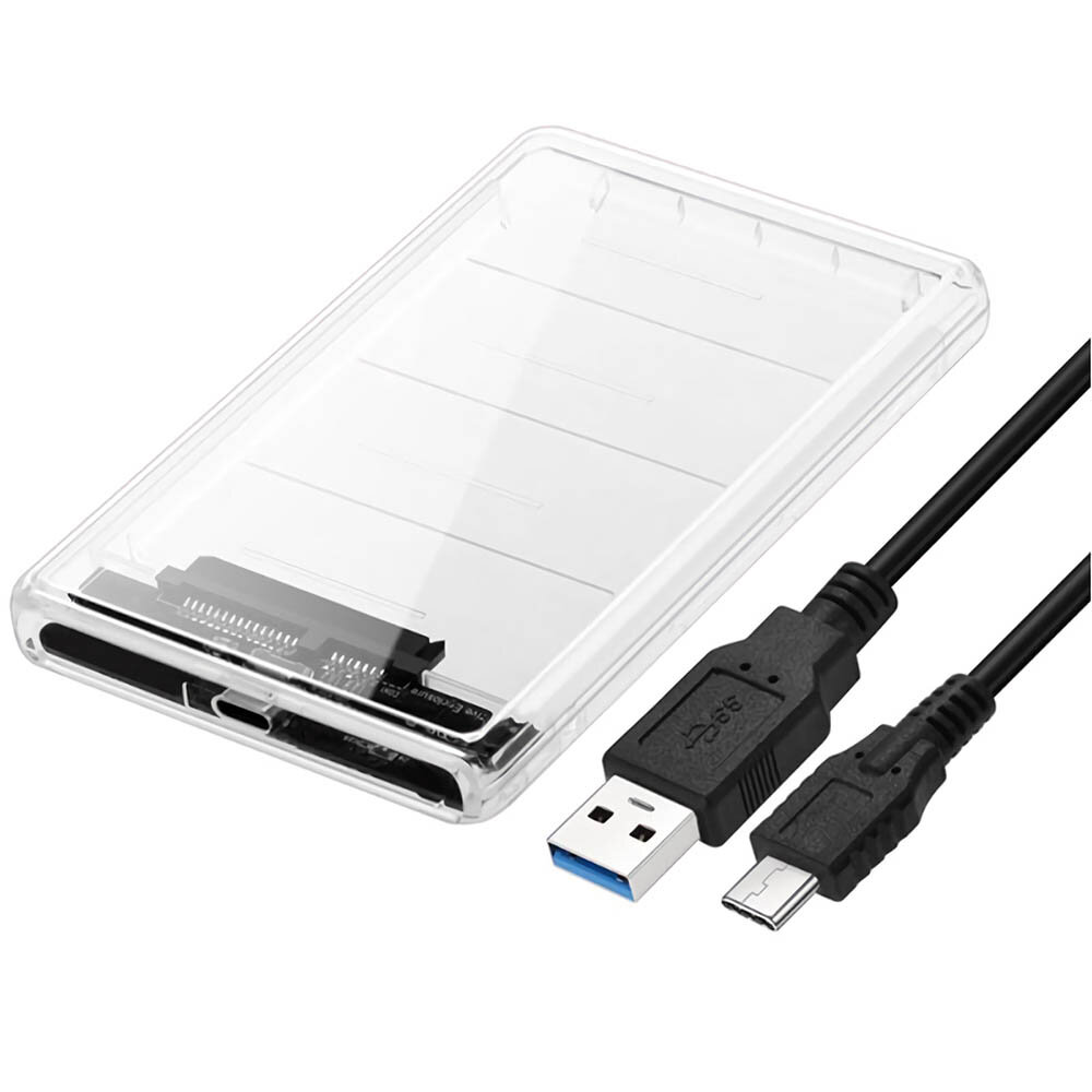2,5 inch Transparant Type-C naar SATA Externe HDD SDD Harde Schijf Behuizing Harde Schijf Case Box