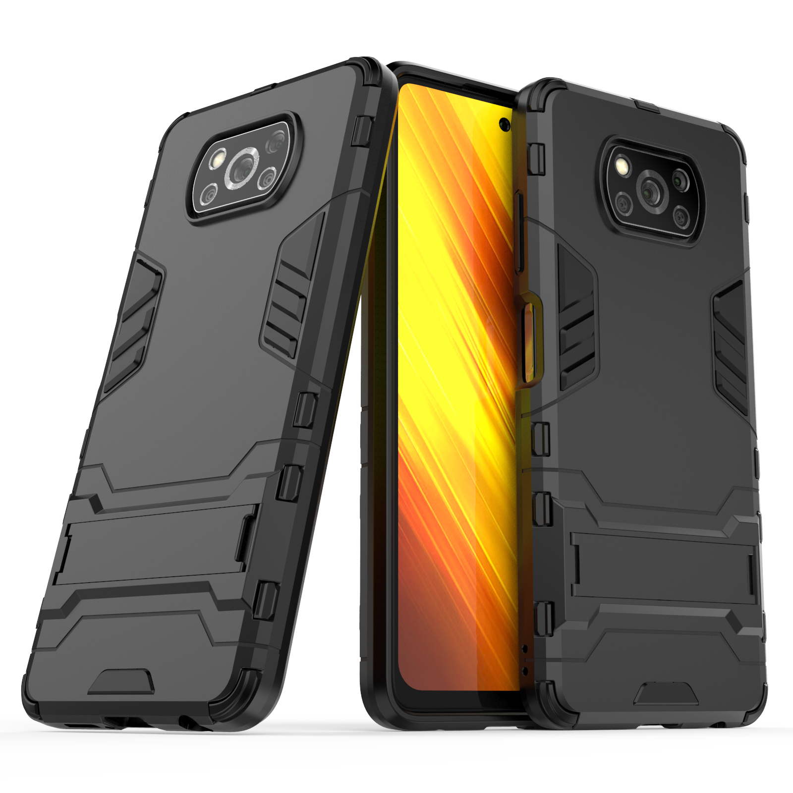 Bakeey for POCO X3 PRO/ POCO X3 NFC Case Armor Shockproof with Stand Holder PC Protective Case Back 