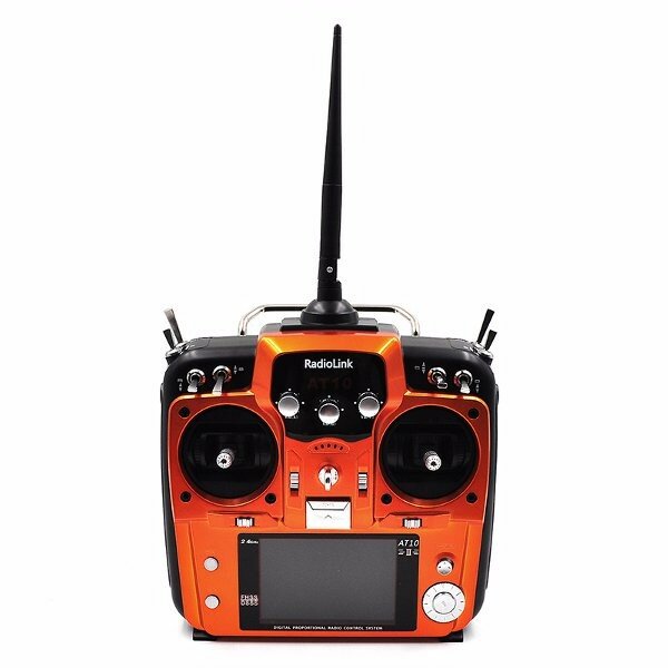 Radiolink AT10II 12CH RC zender en ontvanger R12DS 2,4 GHz DSSS & FHSS Spread Radio afstandsbediening voor RC Drone / vaste vleugel / multicopters / helikopter